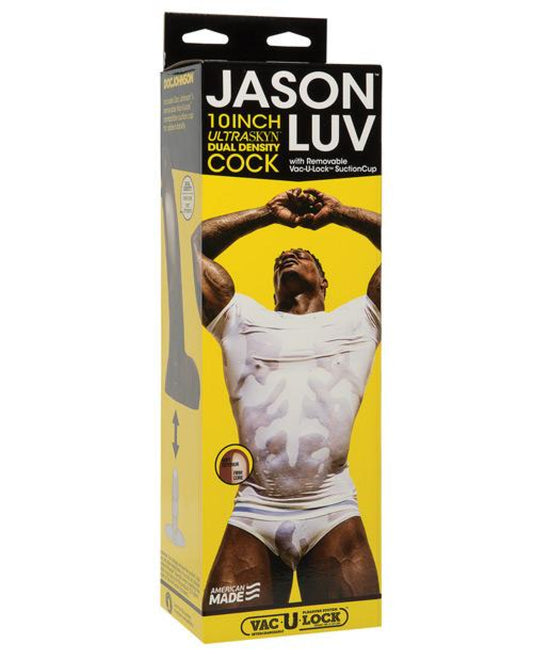 Jason Luv 10" Ultraskyn Cock W-removable Vac-u-lock Suction Cup - Chocolate Doc Johnson 500