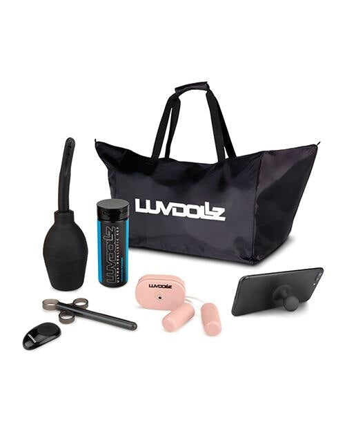 Luvdolz Remote Control Rechargeable Doggy Style Pussy & Ass W-douche - Ivory Luvdolz
