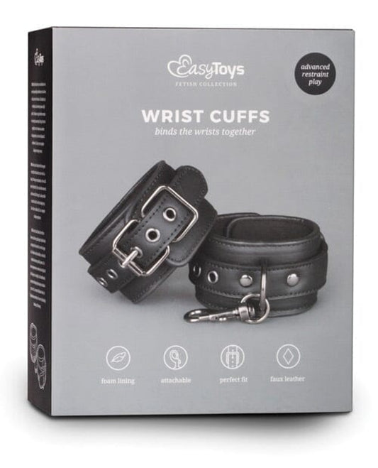 Easy Toys Faux Leather Handcuffs - Black Easy Toys 1657