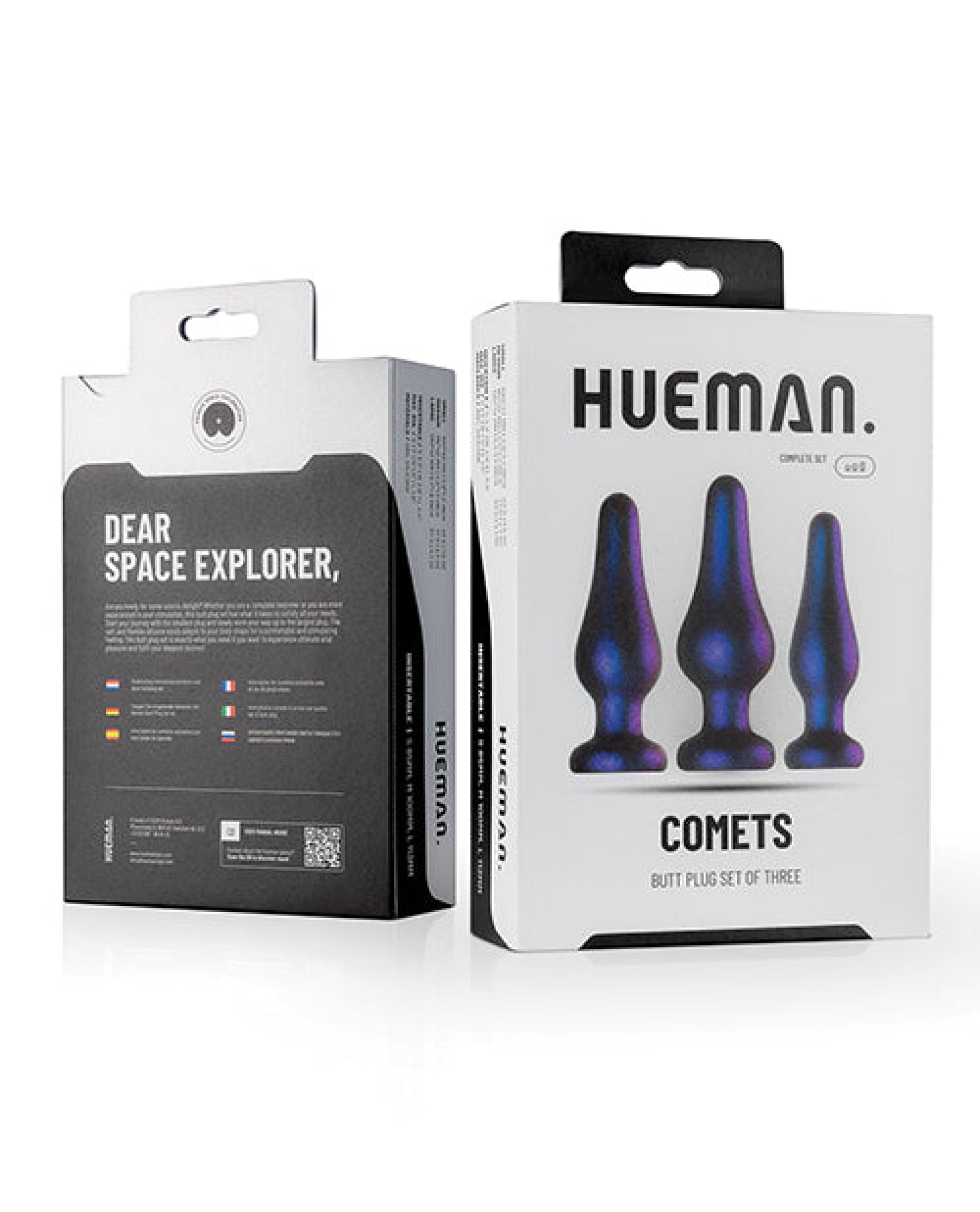 Hueman Comets Butt Plug Set Of 3 - Purple Easy Toys