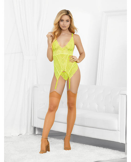 Neons Bustier W/nude Hose & G-string Neon Lime Escante 500