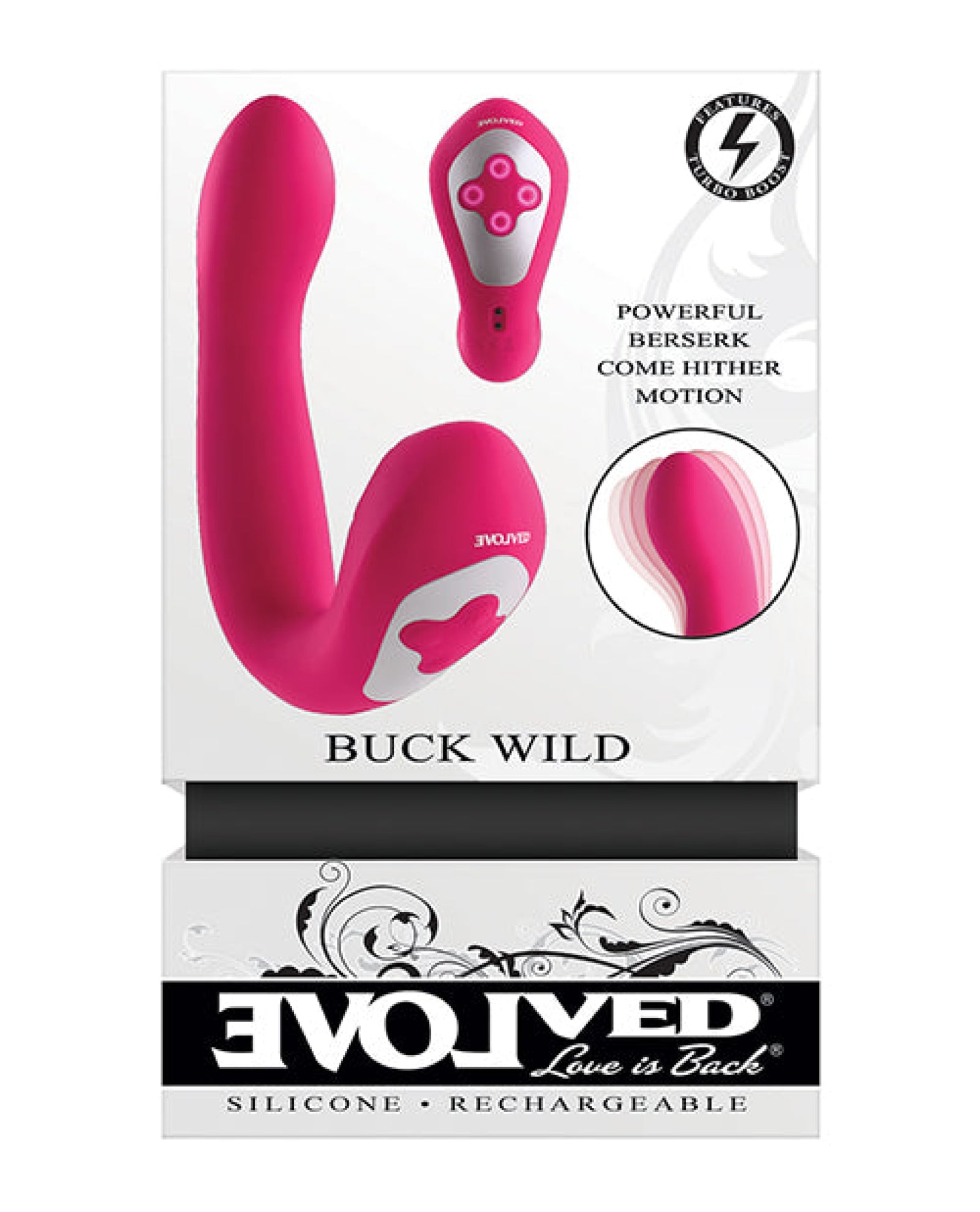 Evolved Buck Wild Come Hither Dual End Massager - Pink Evolved Novelties