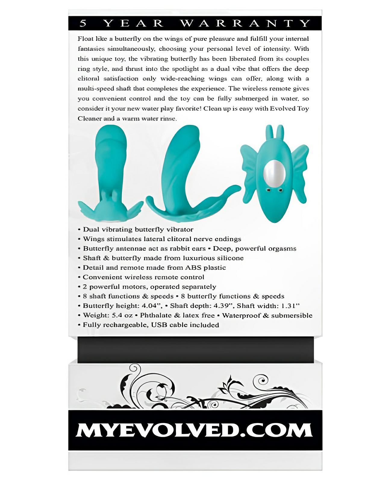 Evolved The Butterfly Effect Rechargeable Dual Stim - Teal Evolved Novelties