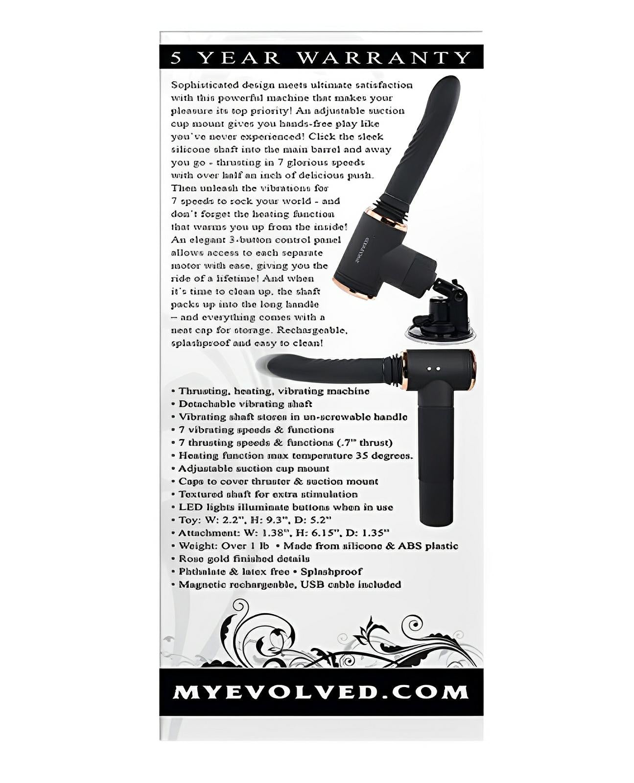 Evolved Too Hot To Handle Thrusting Machine - Black Evolved Novelties