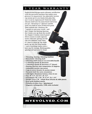 Evolved Too Hot To Handle Thrusting Machine - Black Evolved Novelties