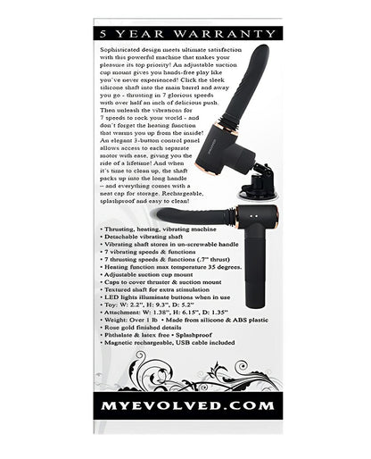 Evolved Too Hot To Handle Thrusting Machine - Black Evolved Novelties