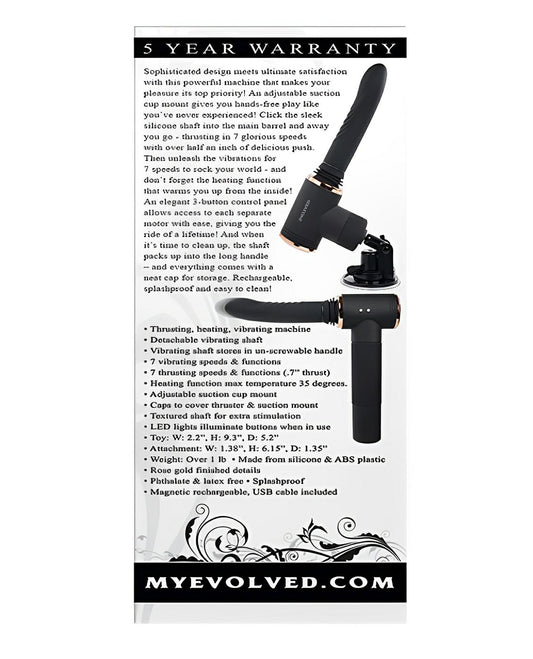 Evolved Too Hot To Handle Thrusting Machine - Black Evolved Novelties