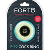 Forto F-19 Two Tone Liquid Silicone Cock Ring - Black-glow In The Dark Forto