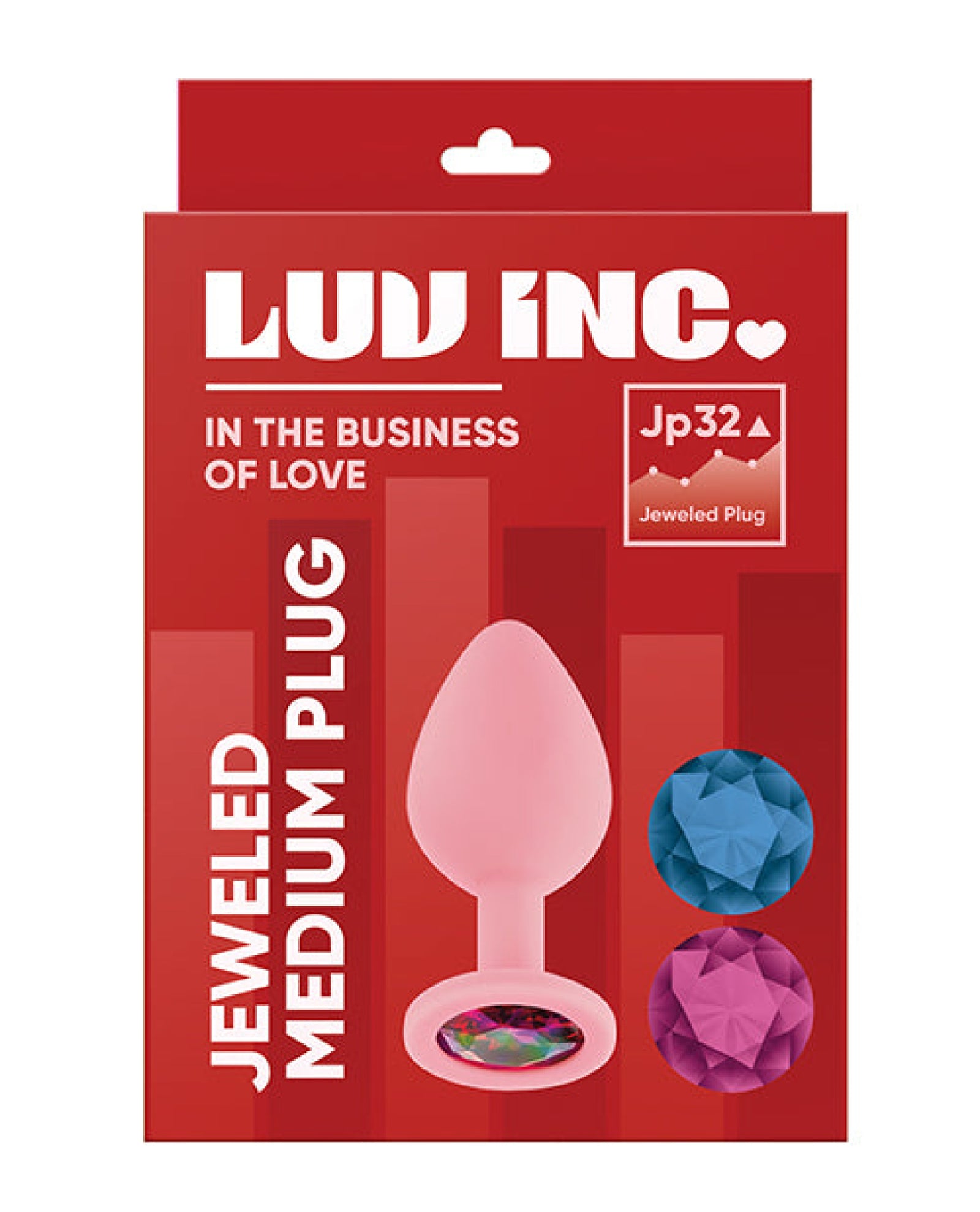 Luv Inc. Jeweled Silicone Butt Plug W/three Stones Luv Inc.