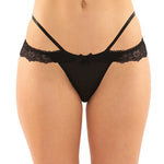 Posey Strappy Lace & Microfiber Crotchless Panty Fantasy Lingerie
