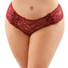 Bottoms Up Magnolia Stretch Lace Crotchless Panty W/ribbon Lace Up Front Qn Fantasy Lingerie