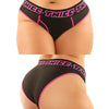 Vibes Buddy Pack Thicc Athletic Mesh Boy Brief & Lace Thong Black-pnk Qn Fantasy Lingerie