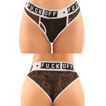 Vibes Buddy Fuck Off Lace Boy Brief & Lace Thong Black Fantasy Lingerie