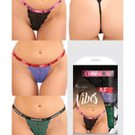 Vibes Af 3 Pack Thongs Assorted Colors O-s Fantasy Lingerie