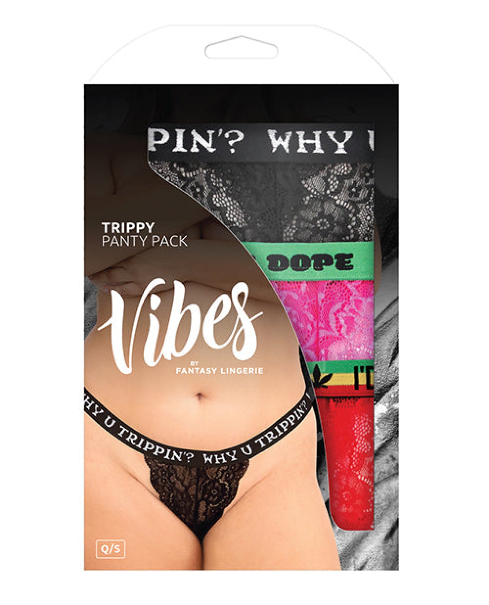 Vibes Trippy 3 Pack Thongs Assorted Colors Qn Fantasy Lingerie