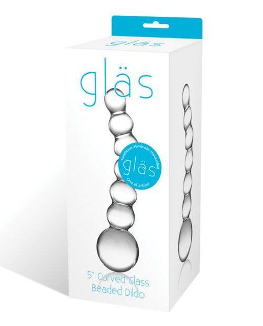 Glas 5" Curved Glass Beaded Dildo Gläs 1657