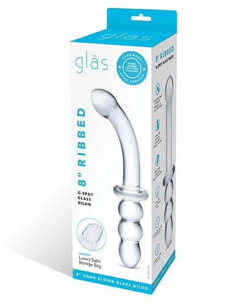 Glas 8" Ribbed G-spot Glass Dildo Gläs