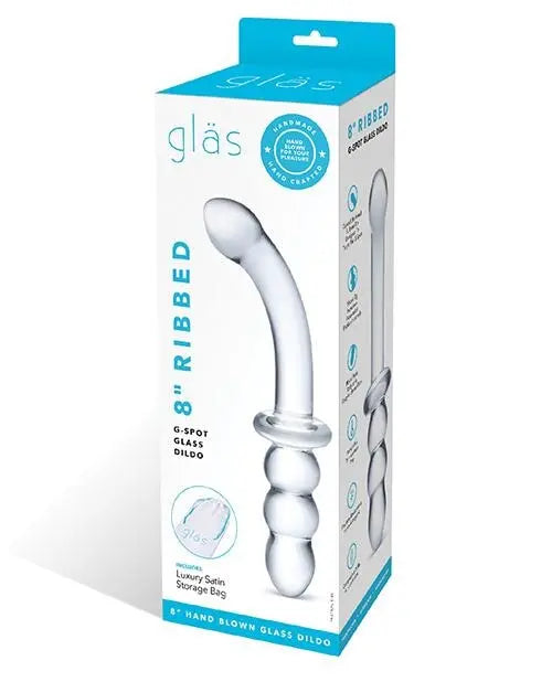 Glas 8" Ribbed G-spot Glass Dildo Gläs