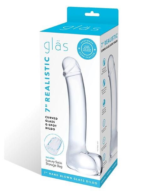 Glas 7" Realistic Curved Glass G-spot Dildo Gläs