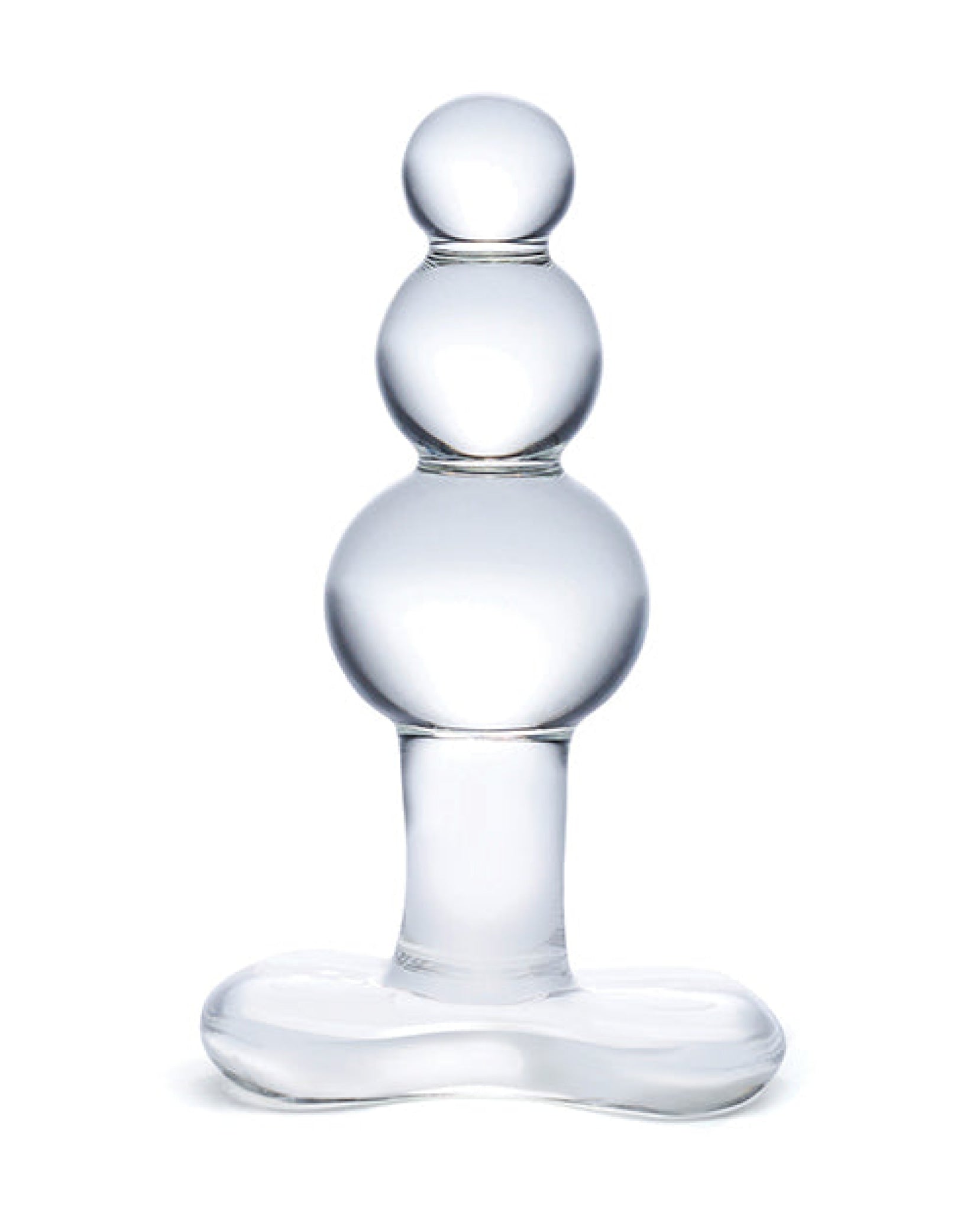 Glas 4" Beaded Glass Butt Plug W/tapered Base - Clear Gläs