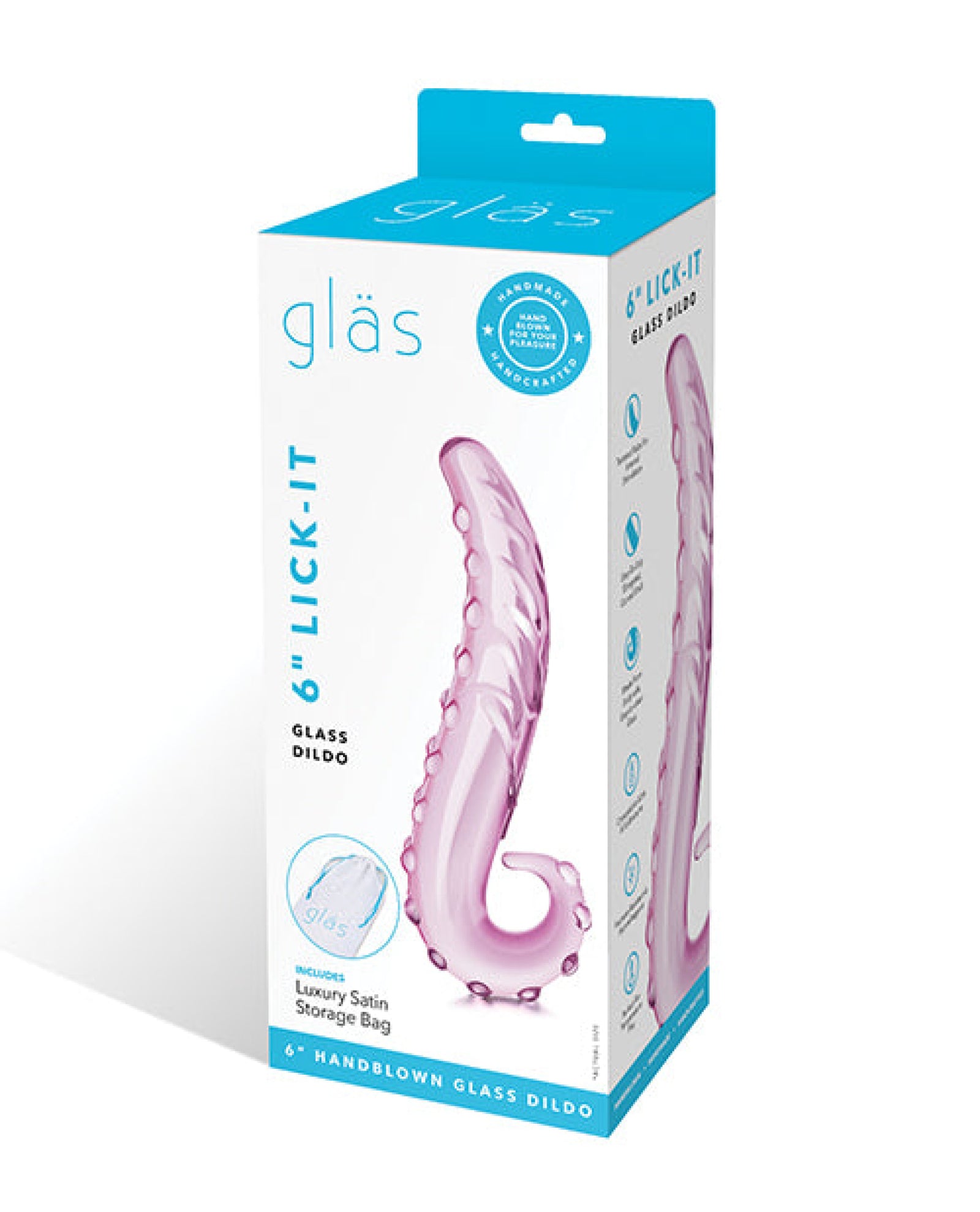 Glas 6" Lick-it Glass Dildo - Pink Gläs