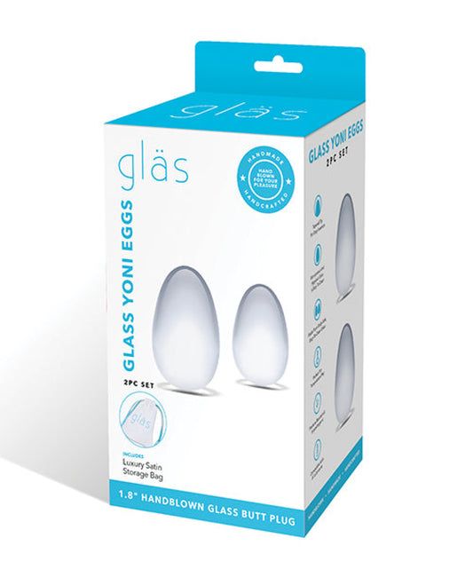 Glas 2 Pc Glass Yoni Eggs Set - Clear Gläs 1657