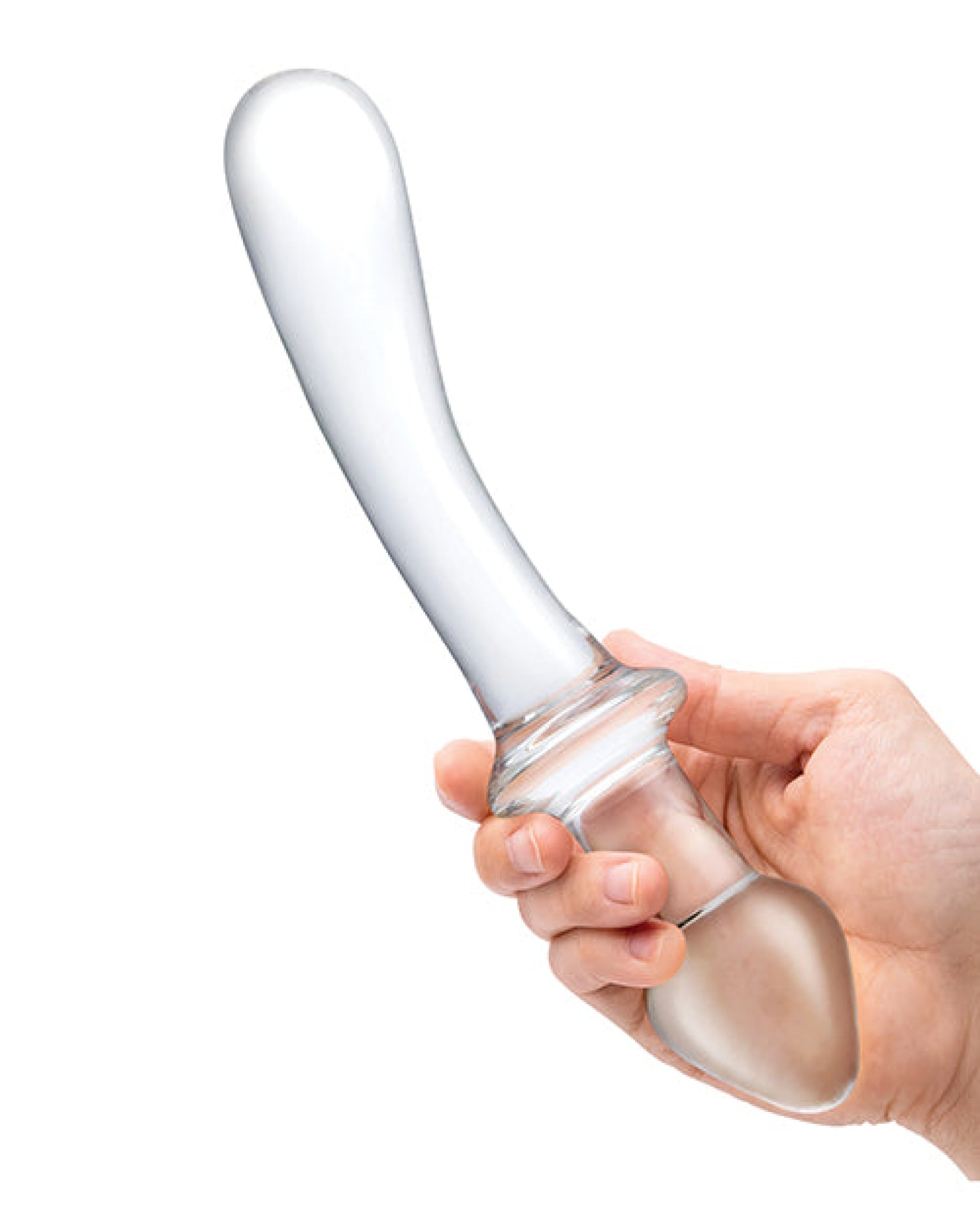 Glas 9" Classic Curved Dual Ended Dildo - Clear Gläs
