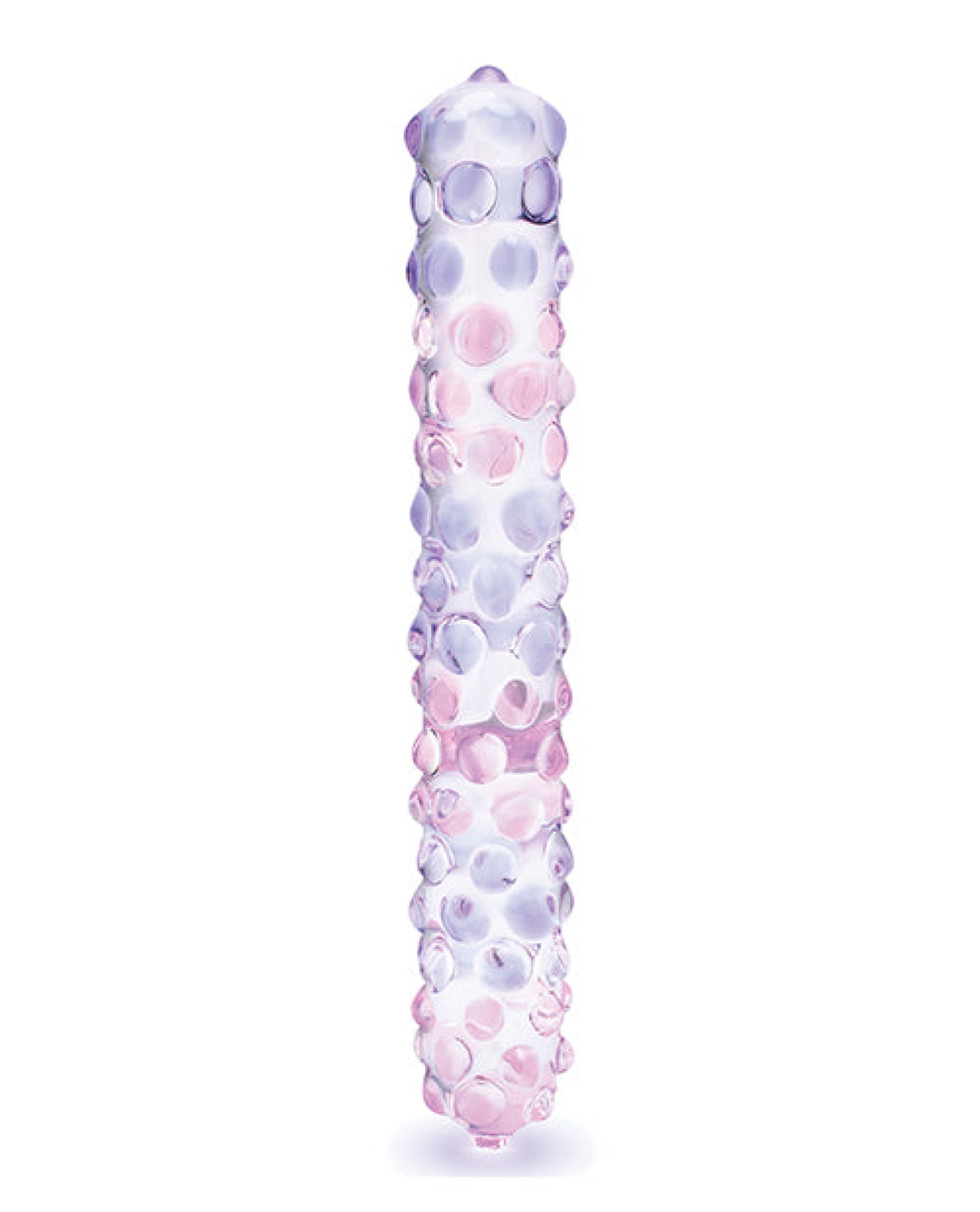 Glas 9" Purple Rose Nubby Glass Dildo - Purple-pink Gläs