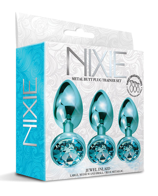 Nixie Metal Butt Plug Trainer Set W/inlaid Jewel Nixie 1657