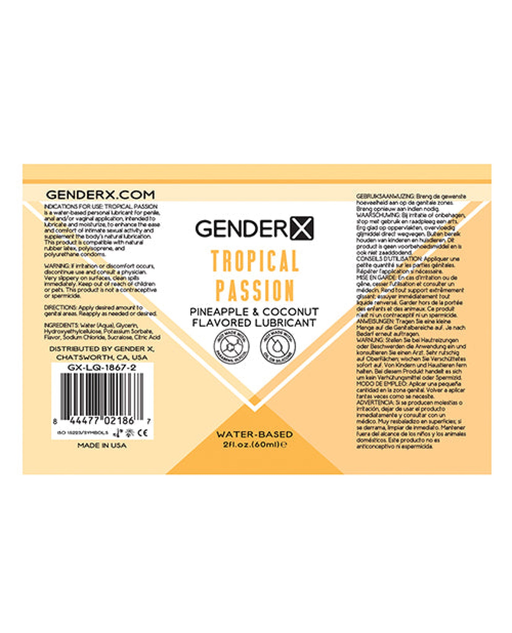 Gender X Flavored Lube - Tropical Passion Gender X