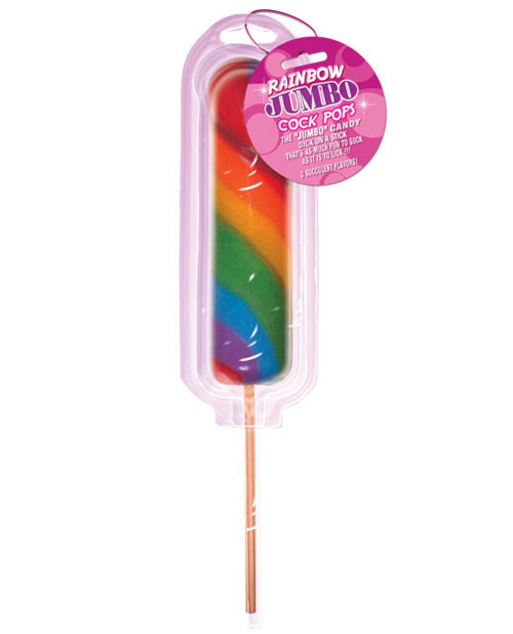 Jumbo Rainbow Pecker Pop On Blister Card Hott Products