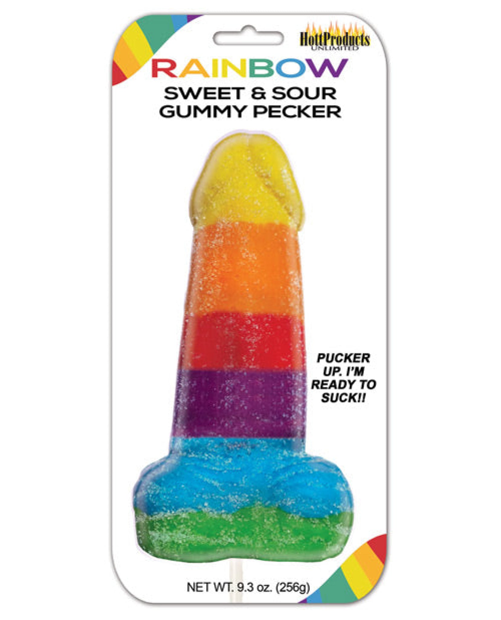 Rainbow Sweet & Sour Jumbo Gummy Cock Pop Hott Products