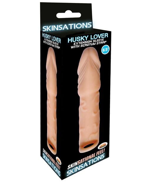 Skinsations Husky Lover 6.5" Extension Sleeve W-scrotum Strap Hott Products