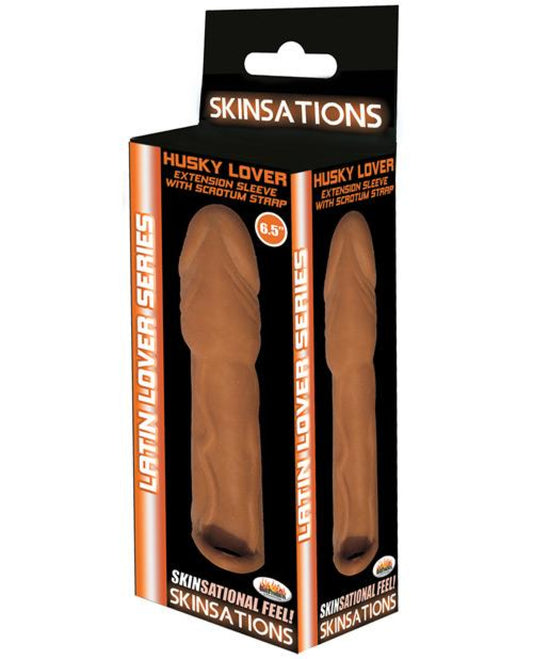 Skinsations Latin Lover 6.5" Husky Extension Sleeve W-scrotum Strap Hott Products 1657