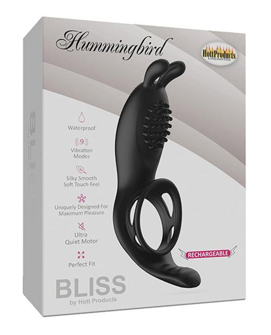 Bliss Hummingbird Vibrating Cock Ring - Black Hott Products 1657