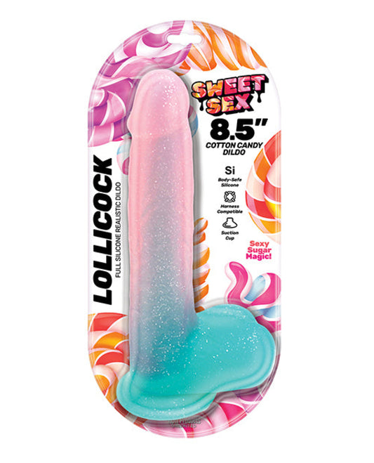 Sweet Sex 8.5" Lollicock Cotton Candy Dildo - Multi Color Hott Products 1657