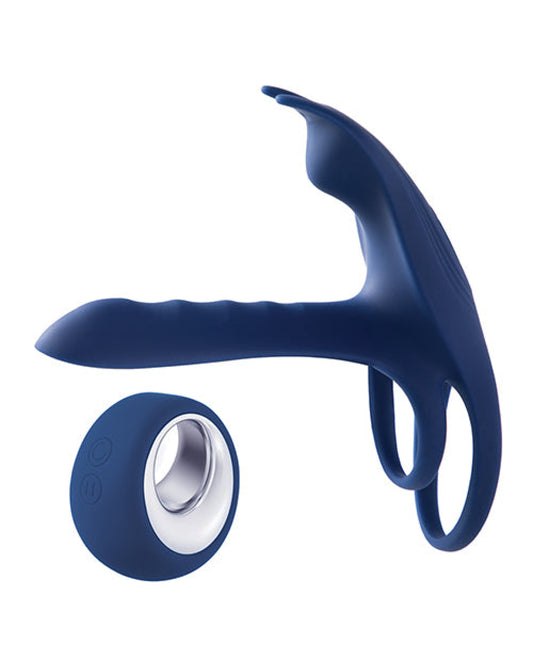Black Fox Vibrating Girth Enhancer Penis Sleeve - Blue Uc Global Trade 1657