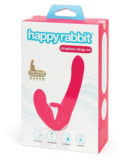 Happy Rabbit Strapless Strap On Rabbit Vibe - Pink Lovehoney
