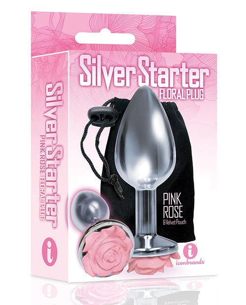 The 9's The Silver Starter Rose Floral Stainless Steel Butt Plug Icon