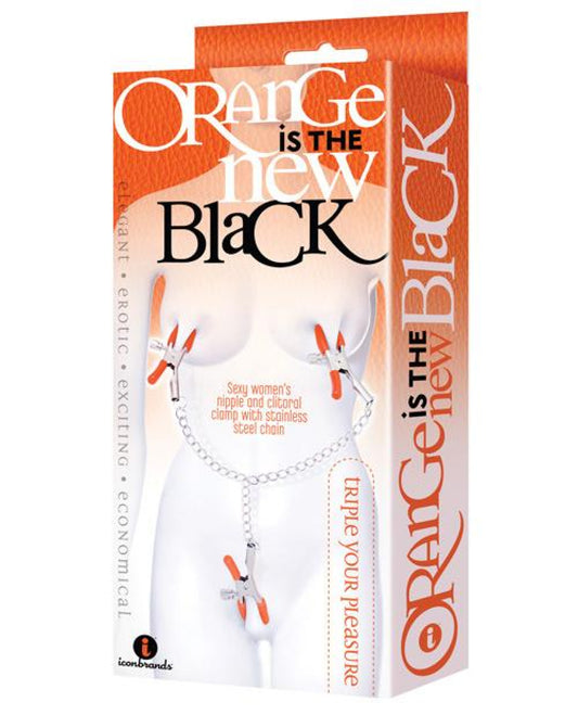 The 9's Orange Is The New Black Triple Your Pleasure Clamps & Chain Icon 500