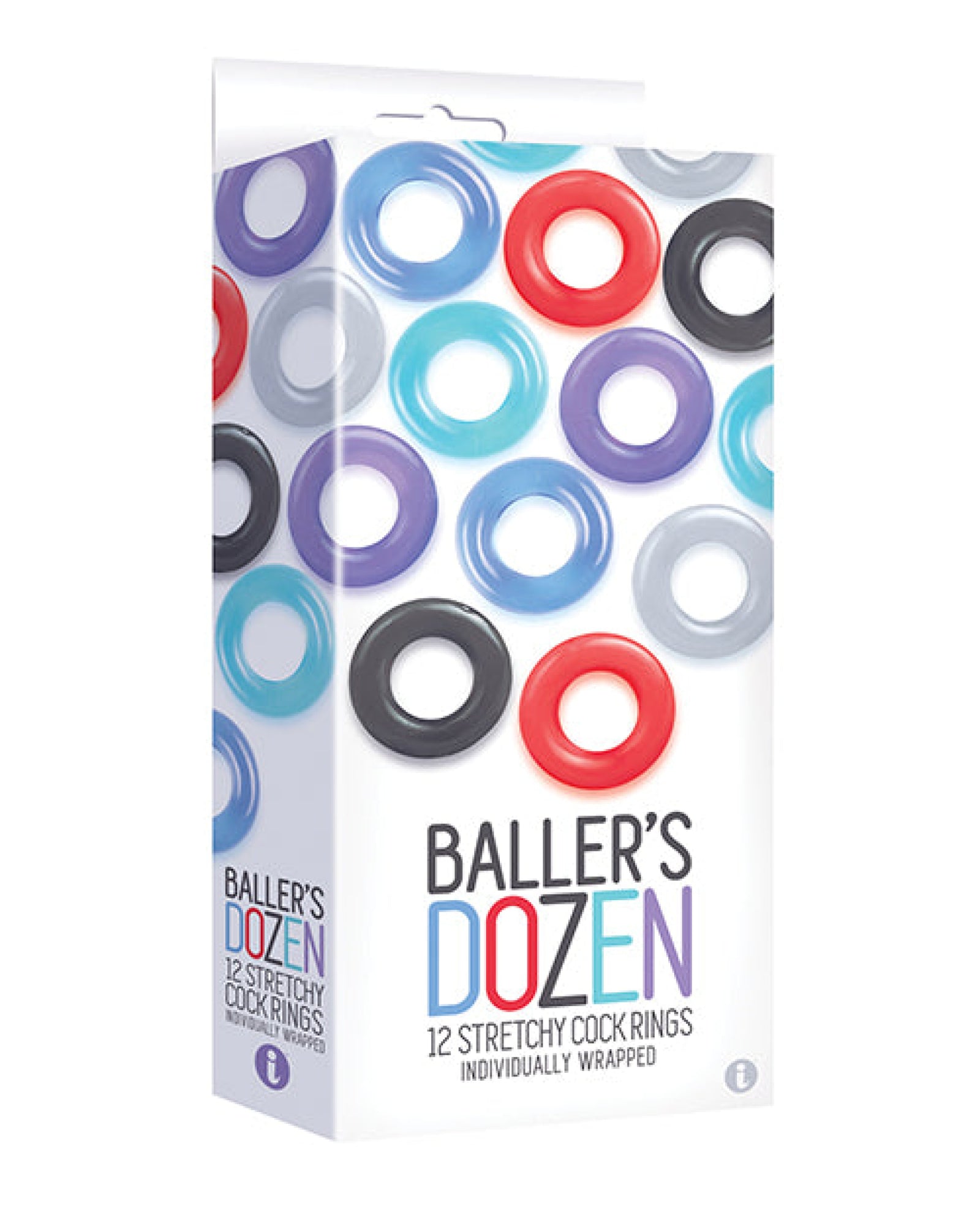 The 9's Baller's Dozen Original 12pc Cockring Set - Asst. Colors Icon