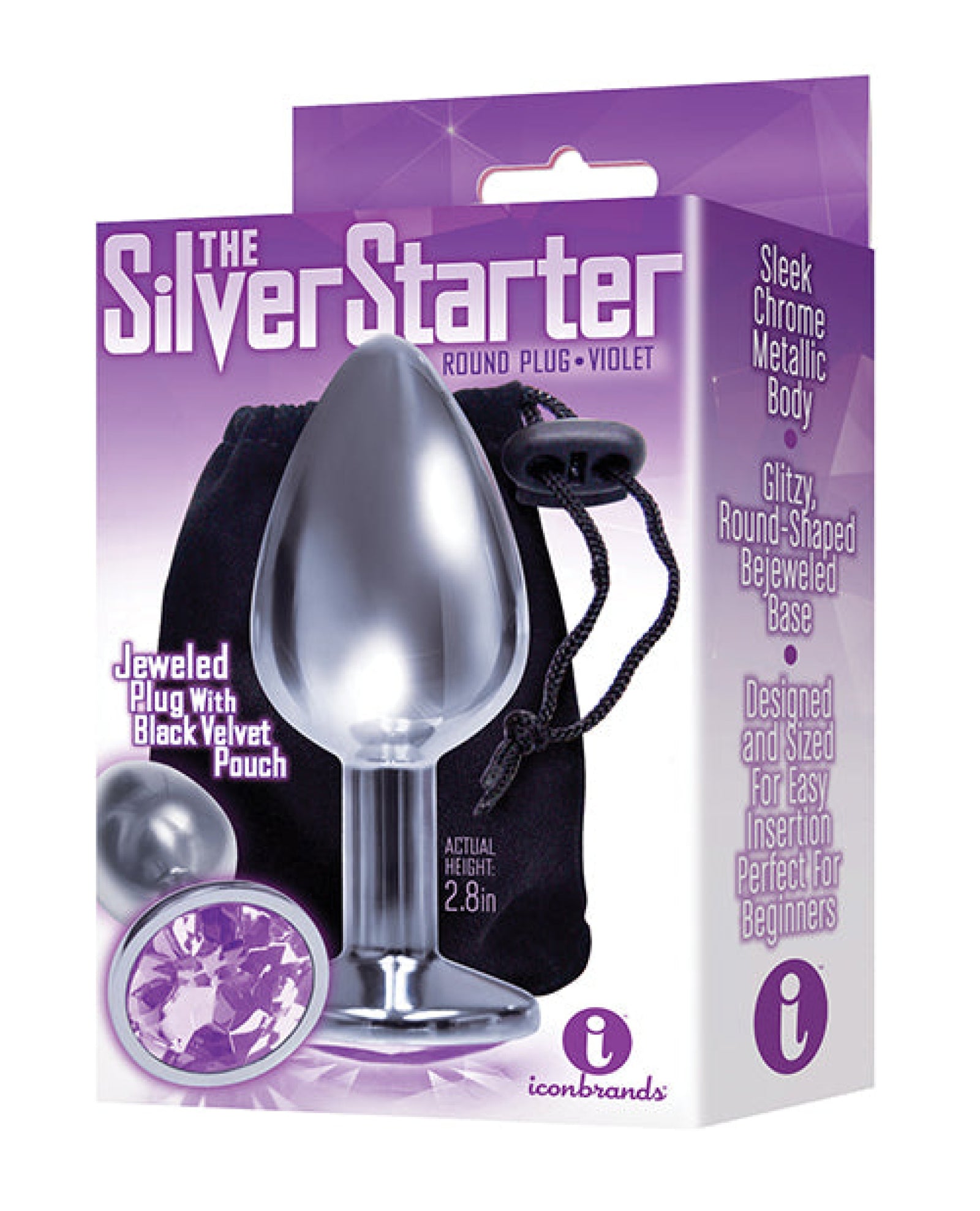 The 9's The Silver Starter Bejeweled Round Stainless Steel Plug Icon