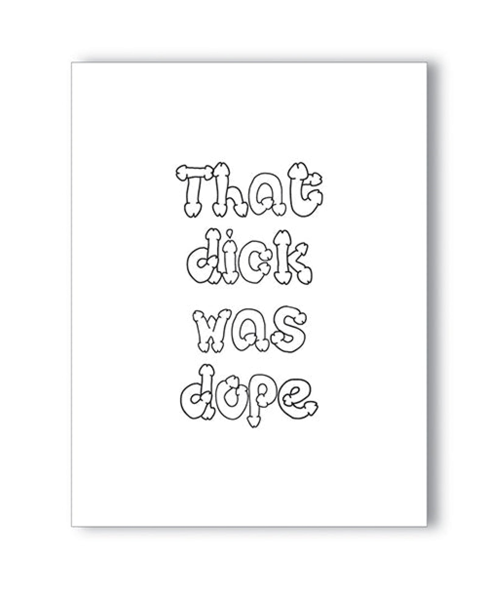 Dope Dick Naughty Greeting Card Kush Kards