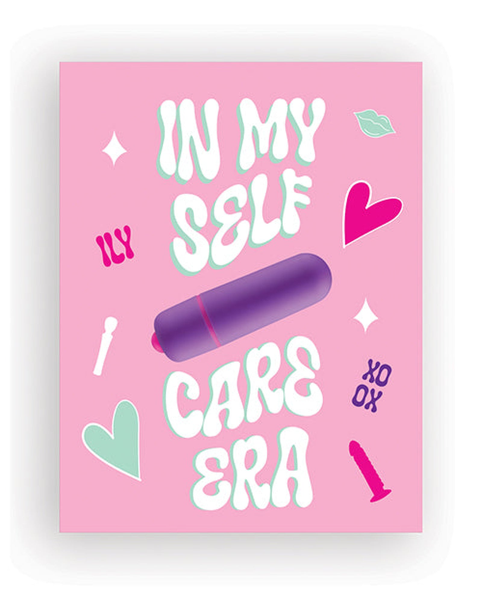 Self Care Era Naughty Greeting Card w/Rock Candy Vibrator & Fresh Vibes Towelettes Kush Kards
