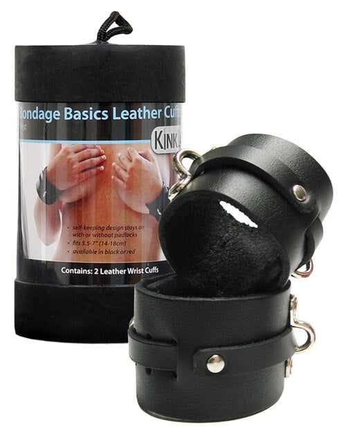 Kinklab Leather Wrist Cuffs - Black Kinklab