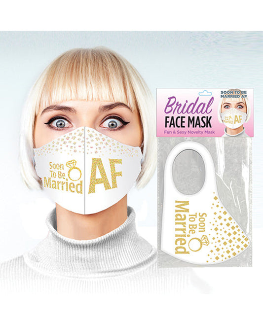 Soon To Be Married Af Face Mask - White Little Genie Productions LLC 1657