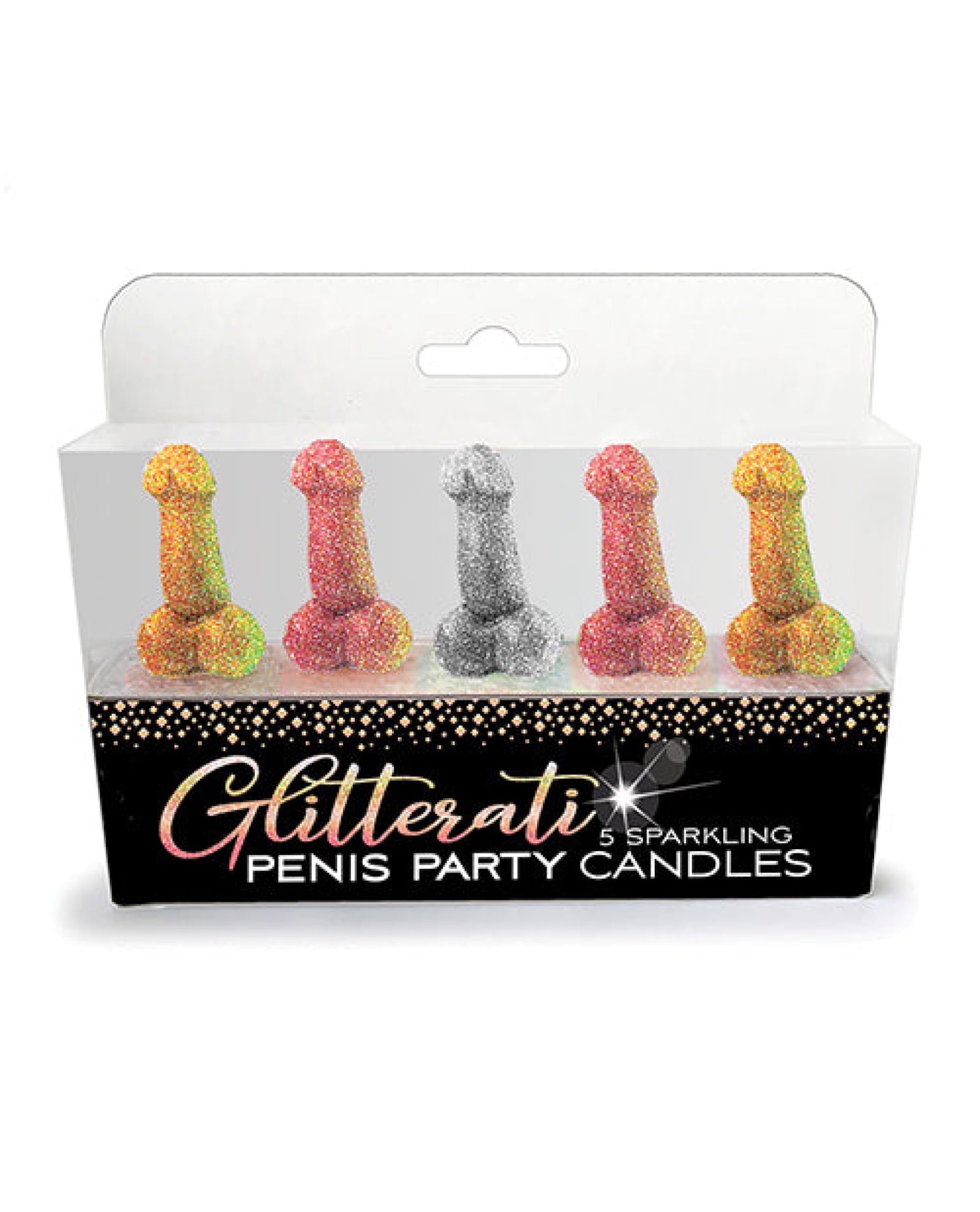 Glitterati Penis Party Candle - Pack Of 5 Little Genie
