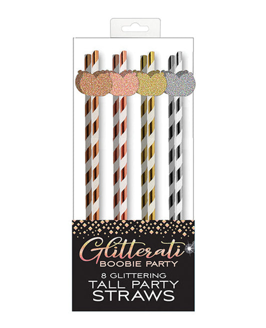 Glitterati Boobie Party Tall Straws - Pack Of 8 Little Genie Productions LLC 1657
