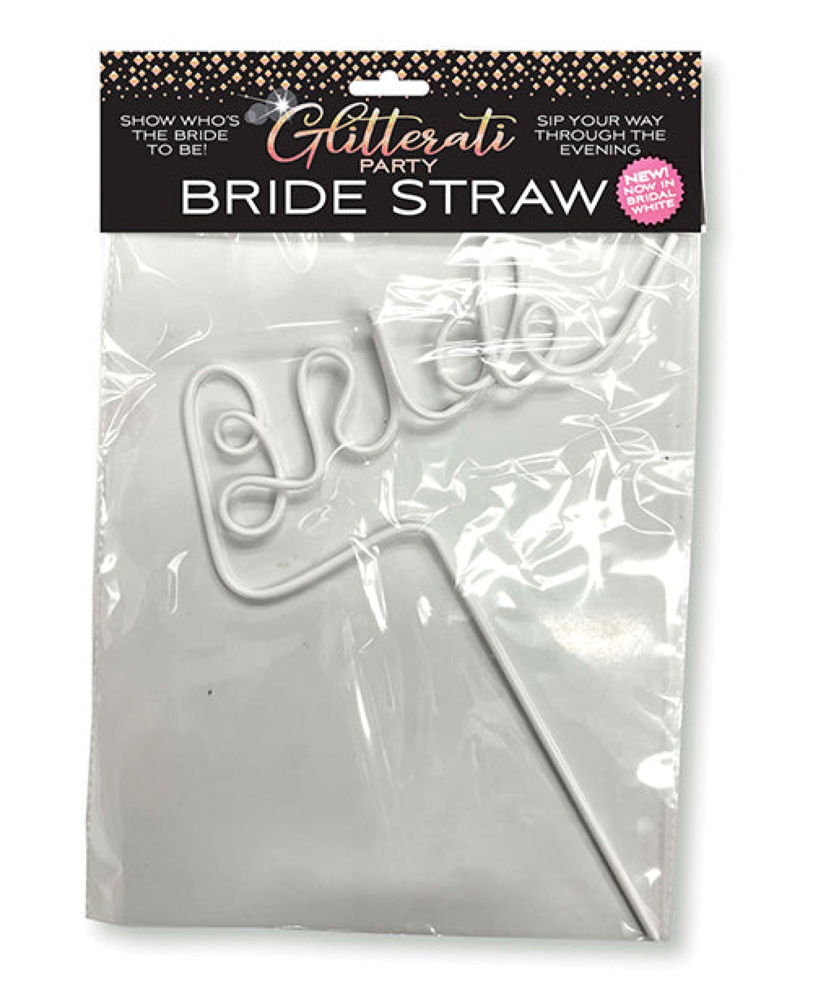 Glitterati Bride Straw - White Little Genie Productions LLC