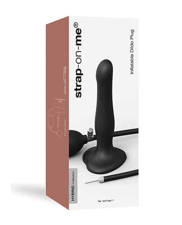 Strap On Me Inflatable Dildo Plug - Black Strap On Me